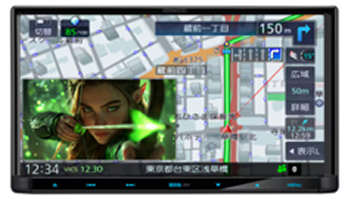 ケンウッド彩速ナビ　MDV-D613　<br>7.0インチ／フルセグ／SD／CD／DVD／Bluetooth／地上デジタルTV