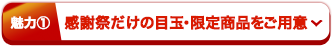 感謝祭だけの目玉・限定商品をご用意
